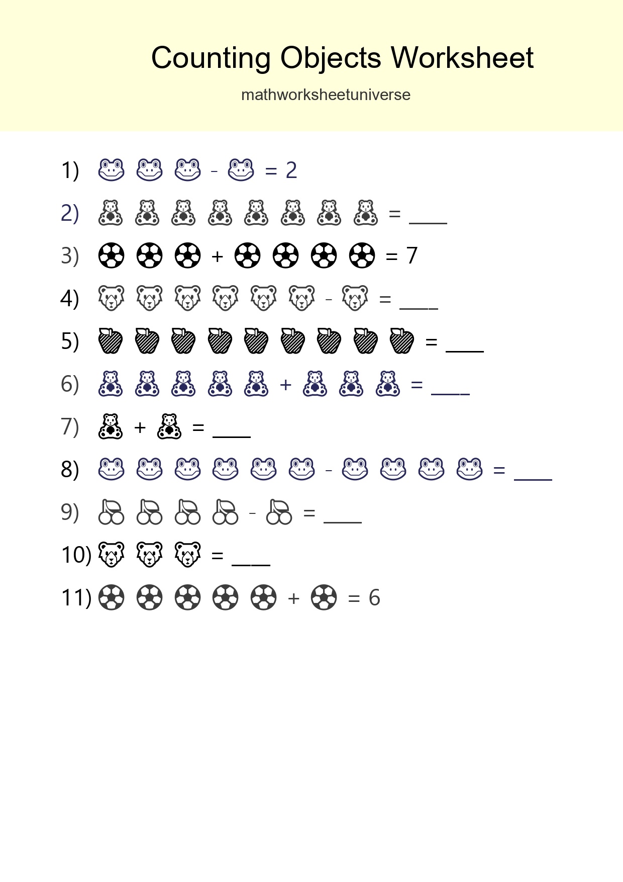 Free Counting Objects Worksheet For Kindergarten - Part 143