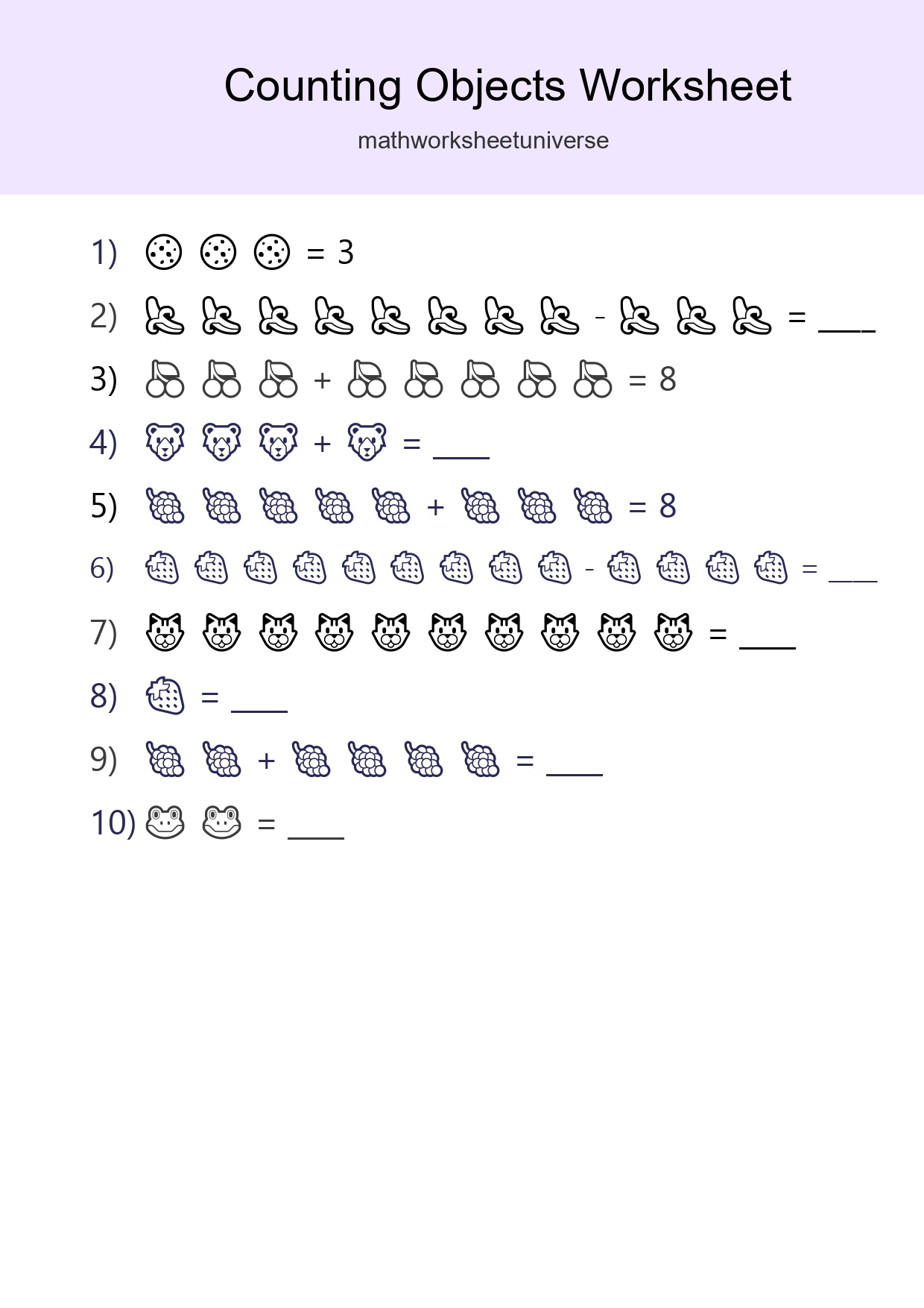 Free Counting Objects Worksheet For Kindergarten - Part 33