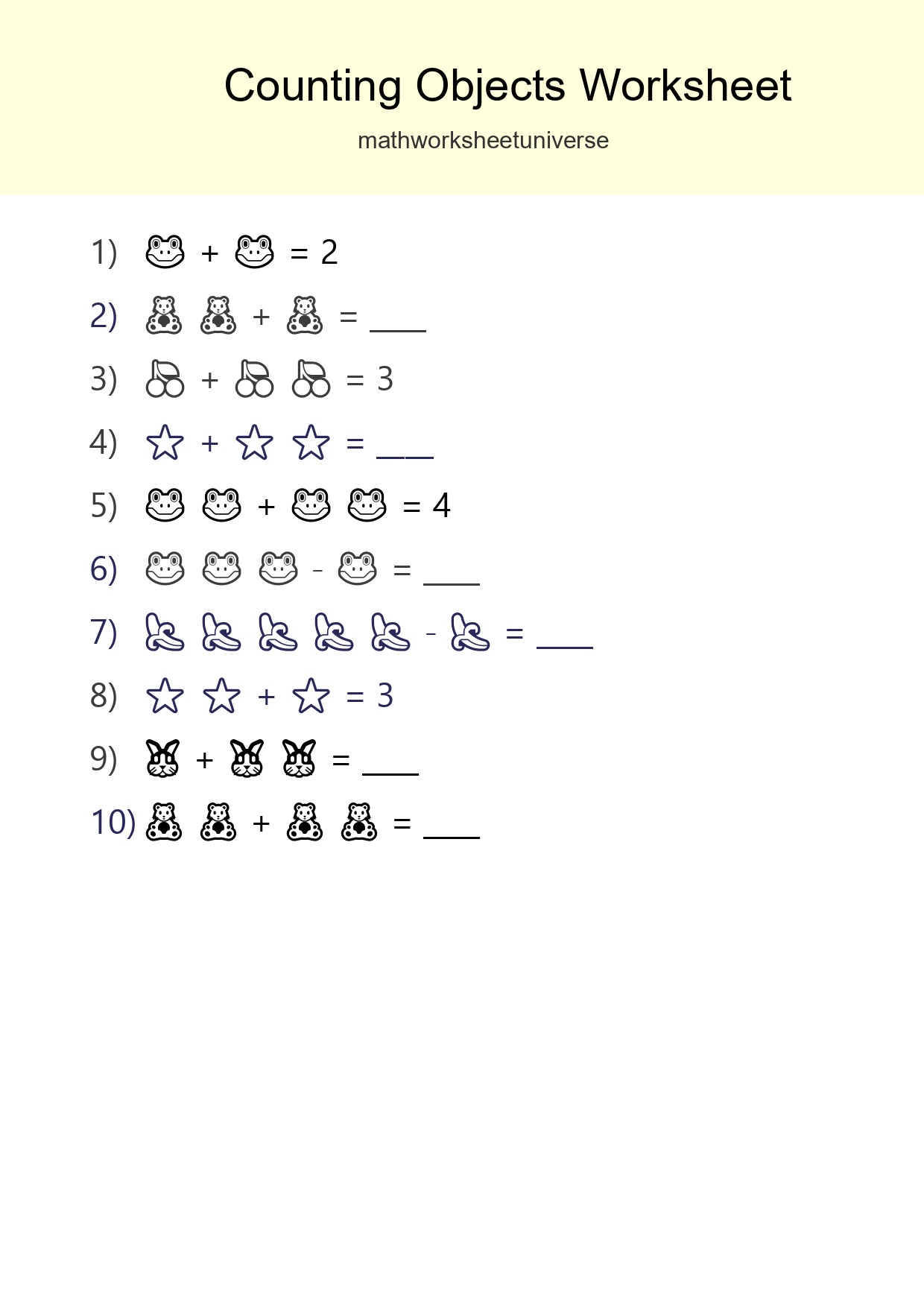 Free Counting Objects Worksheet For Pre-K - Part 43